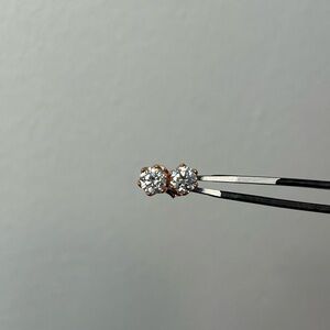 925 sterling silver rose gold plated moissanite stud earrings 0.5ct